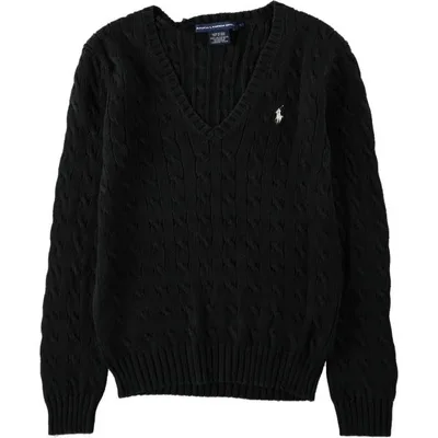 古着 ラルフローレン Ralph Lauren RALPH LAUREN SPORT ケーブル編み Vネック コットンニットセーター レディースM相当 /eaa680508