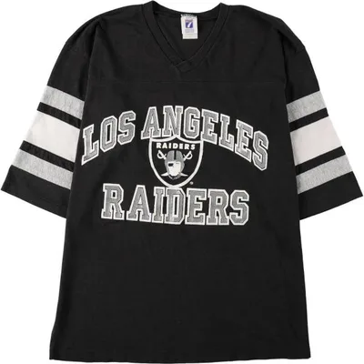 古着 80年代 LOGO 7 NFL ロサンゼルスレイダーズ Vネック フットボール七分袖Tシャツ USA製 メンズXL相当 ヴィンテージ /eaa680527