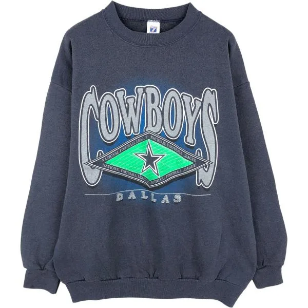 古着 90年代 LOGO 7 ダラスカウボーイズ プリントスウェットシャツ トレーナー USA製 メンズL相当 ヴィンテージ /eaa680604