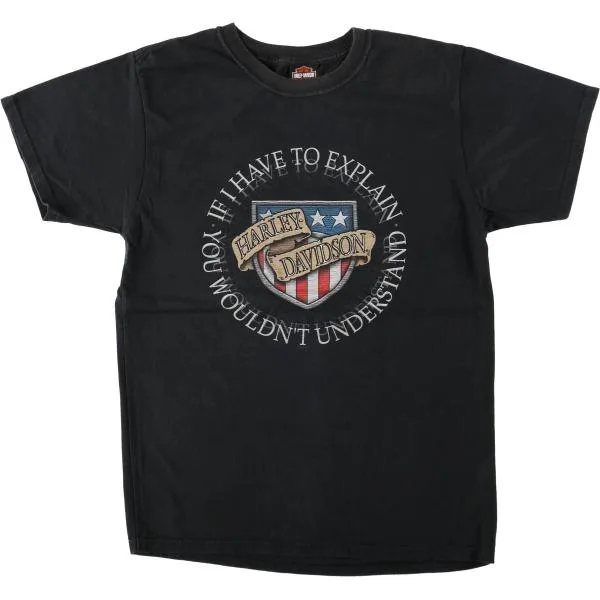 古着 00年代 ハーレーダビッドソン Harley-Davidson 星条旗柄 モーターサイクル バイクTシャツ USA製 メンズM相当 /eaa681216