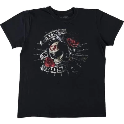 古着 Guns N' Roses ガンズアンドローゼズ ドクロ柄 スカル柄 バンドTシャツ バンT メンズM相当 /eaa681233