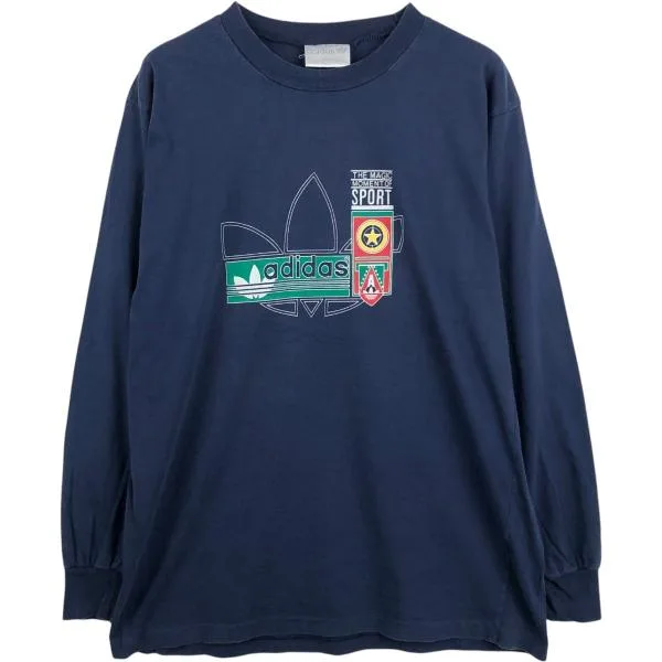 古着 80年代 アディダス adidas ロングTシャツ ロンT メンズM相当 ヴィンテージ /eaa681253