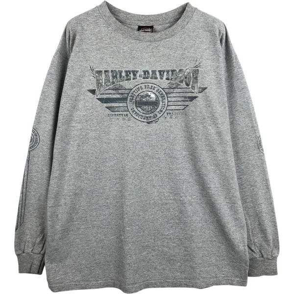 古着 00年代 ハーレーダビッドソン Harley-Davidson プリント ロングTシャツ ロンT USA製 メンズXL相当 モーターサイクル /eaa681261