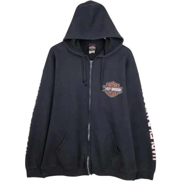 古着 ハーレーダビッドソン Harley-Davidson モーターサイクル スウェットフルジップパーカー メンズXL相当 /eaa681730