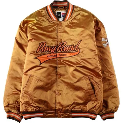 古着 プーマ PUMA TEAM NFL CLEVELAND BROWNS クリーブランドブラウンズ ナイロンジャケット メンズL相当 /eaa681849