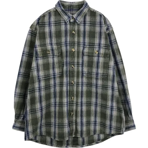 古着 SANDY RIVER 長袖 ヘビーネルチェックシャツ メンズXL相当 /eaa681884