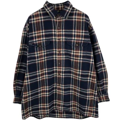 古着 90年代 ランズエンド LANDS' END 長袖 フランネルチェックシャツ メンズM相当 ヴィンテージ /eaa681892
