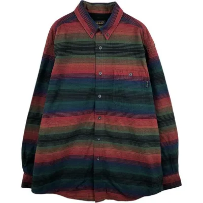 古着 ウールリッチ WOOLRICH マルチボーダー 長袖 ボタンダウン プリントネルシャツ メンズXL相当 /eaa681896