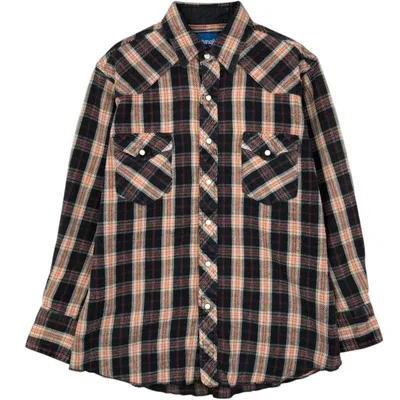 古着 ラングラー Wrangler ウエスタンネルチェックシャツ メンズL相当 /eaa682219