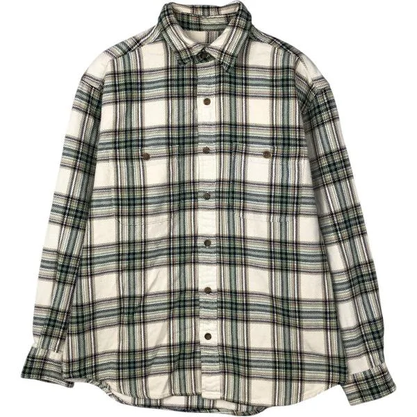 古着 エディーバウアー Eddie Bauer 長袖 ボタンダウン フランネルチェックシャツ メンズM相当 /eaa682228