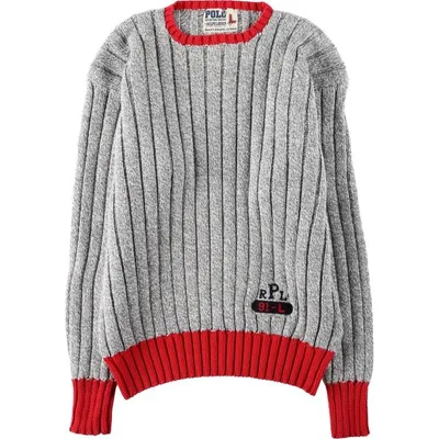 古着 90年代 ラルフローレン POLO SPORTING GOODS by RALPH LAUREN コットンニットセーター メンズL相当 ヴィンテージ リブ編み /eaa682363