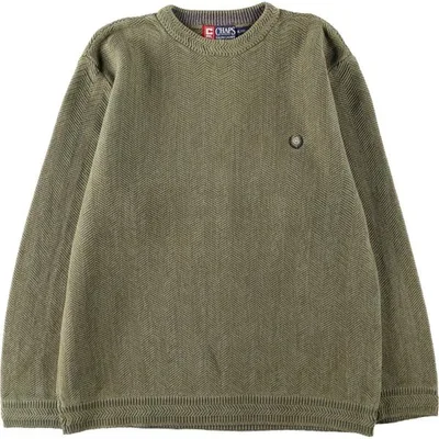 古着 ラルフローレン Ralph Lauren CHAPS チャップス コットンニットセーター メンズXL相当 ヘリンボーン /eaa682370