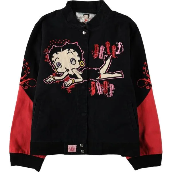 古着 ビッグサイズ BETTY BOOP ベティブープ レーシングジャケット レディースXXXXL相当 /eaa683142