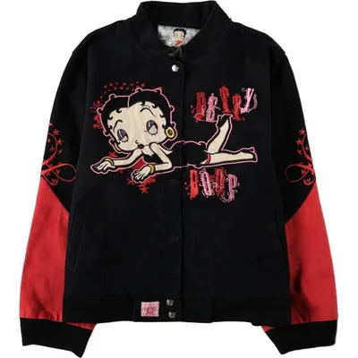 古着 ビッグサイズ BETTY BOOP ベティブープ レーシングジャケット レディースXXXXL相当 /eaa683142