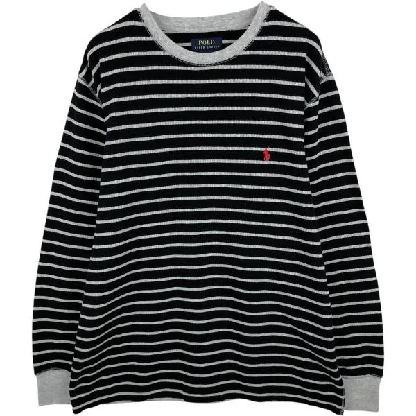 古着 ラルフローレン Ralph Lauren POLO RALPH LAUREN ボーダー柄 サーマルロンT ワッフル メンズXL相当 /eaa684458