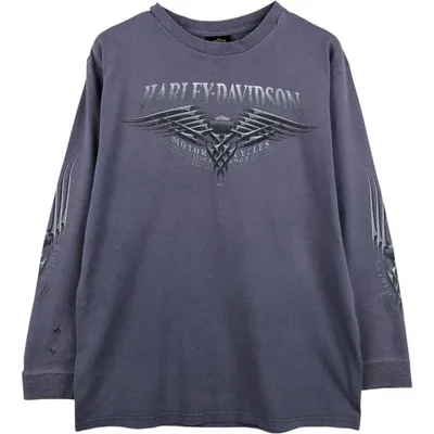 古着 00年代 ハーレーダビッドソン Harley-Davidson モーターサイクル ロングTシャツ ロンT USA製 メンズM相当 /eaa684655