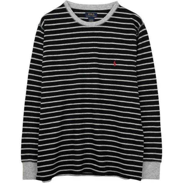 古着 ラルフローレン Ralph Lauren POLO RALPH LAUREN ボーダー柄 サーマルロンT ワッフル メンズXL相当 /eaa684731