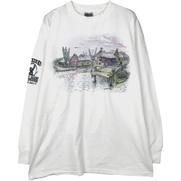 古着 90年代 オニータ ONEITA POWER-T アドバタイジング ロングTシャツ ロンT USA製 メンズXL相当 ヴィンテージ /eaa685614