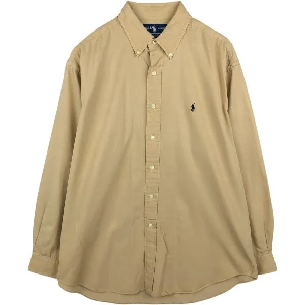 古着 ラルフローレン Ralph Lauren BLAKE ヘリンボーン 長袖 ボタンダウンシャツ メンズL相当 /eaa685728