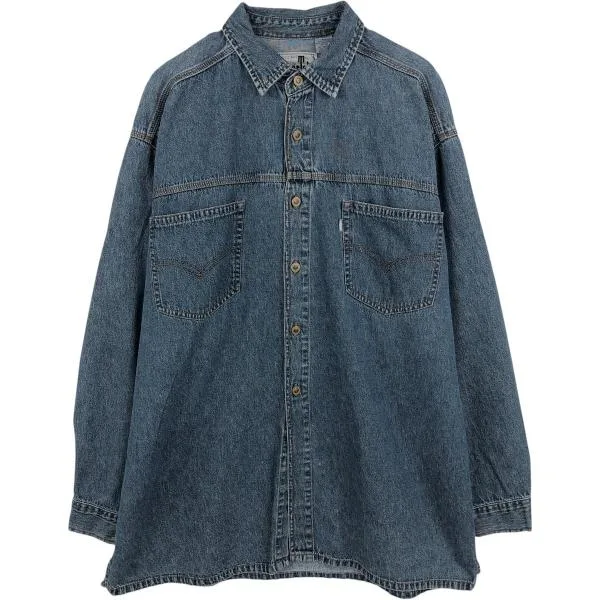 古着 リーバイス Levi's SilverTab シルバータブ レギュラーカラー 長袖 デニムシャツ メンズL相当 /eaa685738
