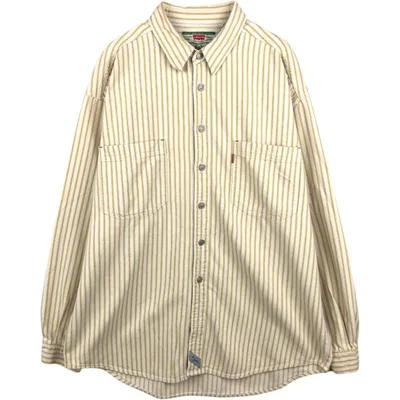 古着 リーバイス Levi's レギュラーカラー 長袖 コットンストライプシャツ メンズXL相当 /eaa685740