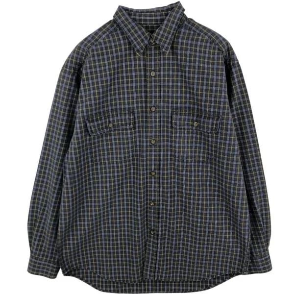古着 エディーバウアー Eddie Bauer 長袖 コットンチェックシャツ メンズM相当 /eaa686038