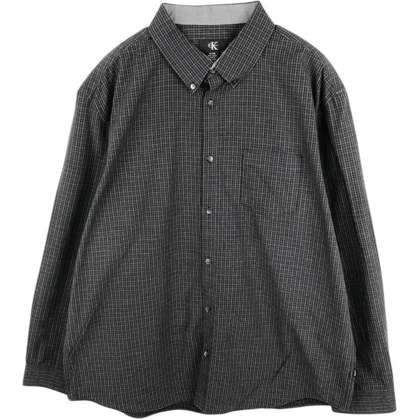 古着 カルバンクライン Calvin klein 長袖 ボタンダウンチェックシャツ メンズXL相当 /eaa686042