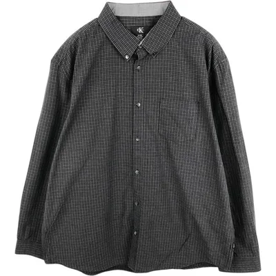古着 カルバンクライン Calvin klein 長袖 ボタンダウンチェックシャツ メンズXL相当 /eaa686042