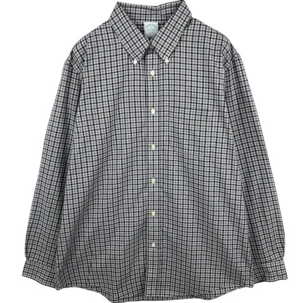 古着 ブルックスブラザーズ Brooks Brothers Est.1818 MILANO 長袖 ボタンダウンチェックシャツ メンズXL相当 /eaa686053