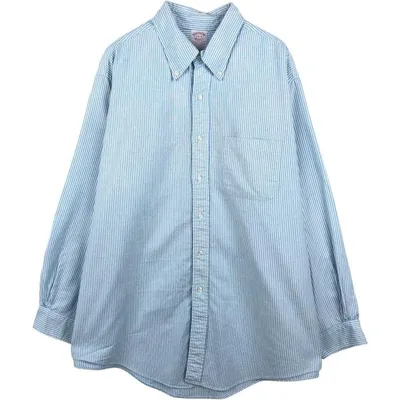 古着 ブルックスブラザーズ Brooks Brothers Makers ストライプ柄 長袖 ボタンダウンストライプシャツ USA製 メンズXL相当 /eaa686088