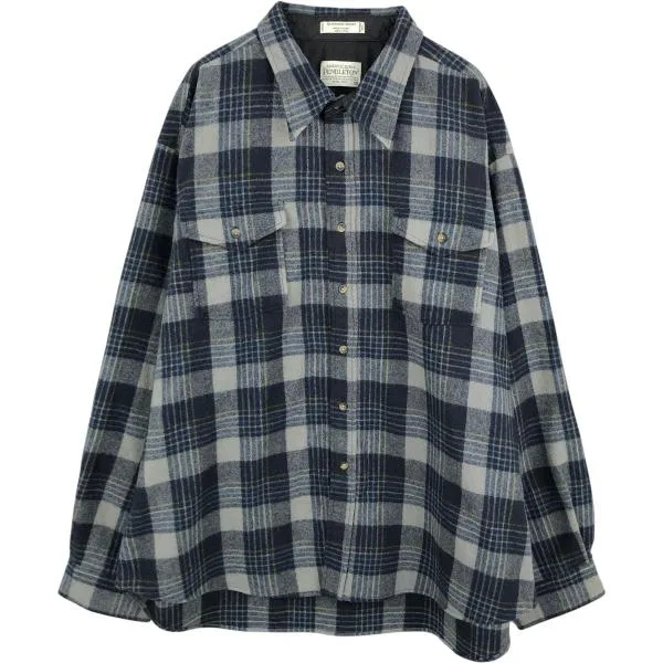 古着 ペンドルトン PENDLETON チェック柄 マドラスチェック ウールウエスタンシャツ メンズXXL相当 レギュラーカラー /eaa686204