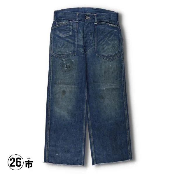 古着 ラルフローレン Ralph Lauren RRL ダブルアールエル カットオフ ストレートデニムパンツ USA製 メンズw32相当 /eva004177