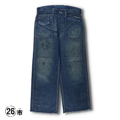 古着 ラルフローレン Ralph Lauren RRL ダブルアールエル カットオフ ストレートデニムパンツ USA製 メンズw32相当 /eva004177