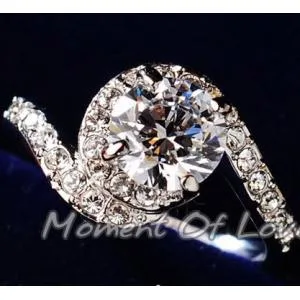 指輪 リング K18 本物の輝き10ctダイヤモンドCZ彩石リングRGP 2色展開