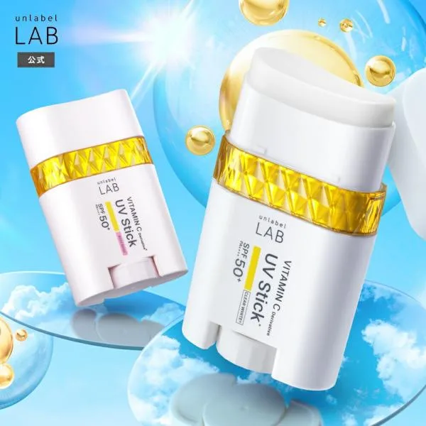 UVスティック クリアホワイト ローズベージュ 20g アンレーベルラボ unlabel ビタミンC誘導体 敏感肌 紫外線 UV 毛穴 乾燥 くすみ SPF50+ PA++++ 日焼け防止