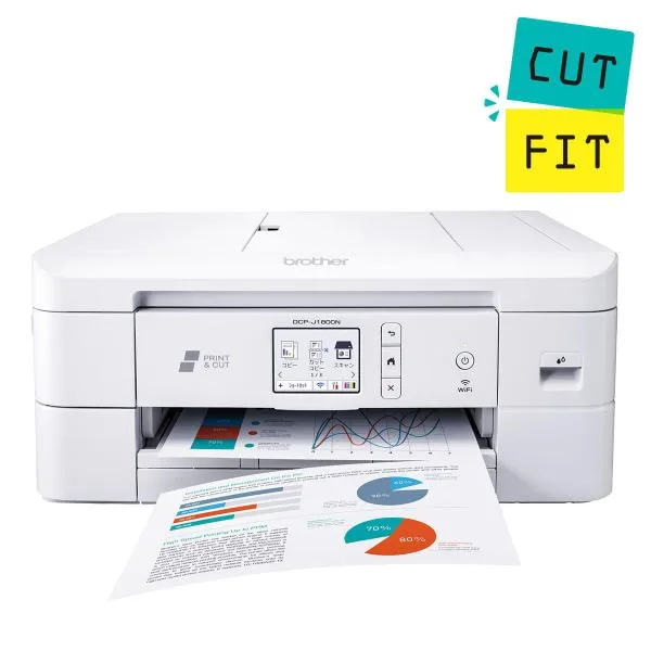 ブラザー A4プリント対応 インクジェット複合機 brother 自動カッティングプリンター CUTFIT(カットフィット) DCP-J1800N 返品種別A