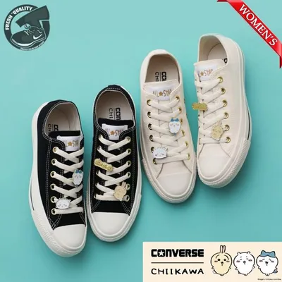 コンバース オールスター GD OX / ちいかわ ブラック,ホワイト レディース CONVERSE x ちいかわ ALL STAR GD OX / CHIIKAWA 31315230 31315231 2カラー