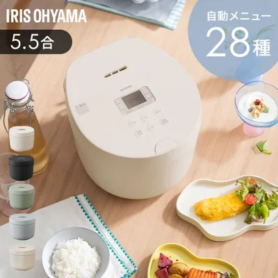 炊飯器 5.5合 一人暮らし用 IH アイリスオーヤマ コンパクト 銘柄炊き パン ケーキ 低温調理 省エネモード 炊飯ジャー RC-ILA50 *