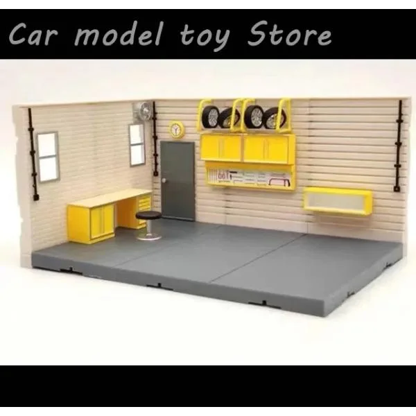 並行輸入品 1/43スケール ガレージジオラマセット 1 カーリペアステーション パーキングスペース ワークショップ カーシーン 模