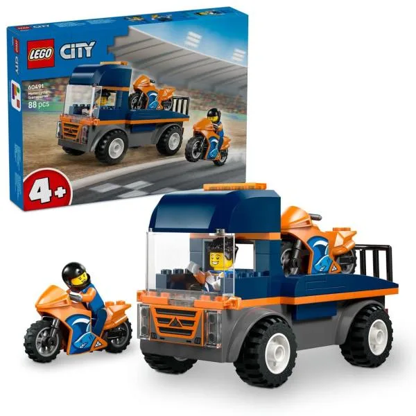 レゴ LEGO シティ 60491 バイク輸送車 レゴブロック レゴシティ 車 バイク トラック おもちゃ ミニフィグセット