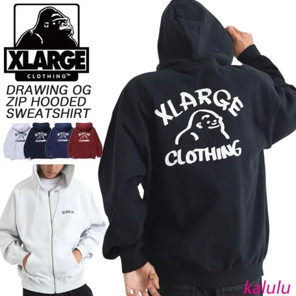 エクストララージ XLARGE パーカー XLARGE DRAWING OG ZIP HOODED SWEATSHIRT ジップアップ スウェット ブランド メンズ 101264012027