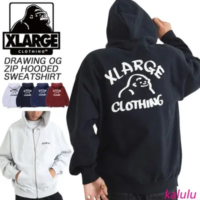 エクストララージ XLARGE パーカー XLARGE DRAWING OG ZIP HOODED SWEATSHIRT ジップアップ スウェット ブランド メンズ 101264012027