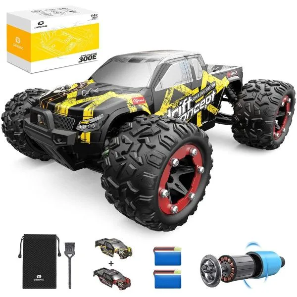 DEERC ラジコンカー オフロード 高速 ブラシレスモーター 4WD 高速60km/h RCカー 2.4Ghz 四輪駆動 40分間走れ ギフト プレゼント 日本国内認証済み 300E