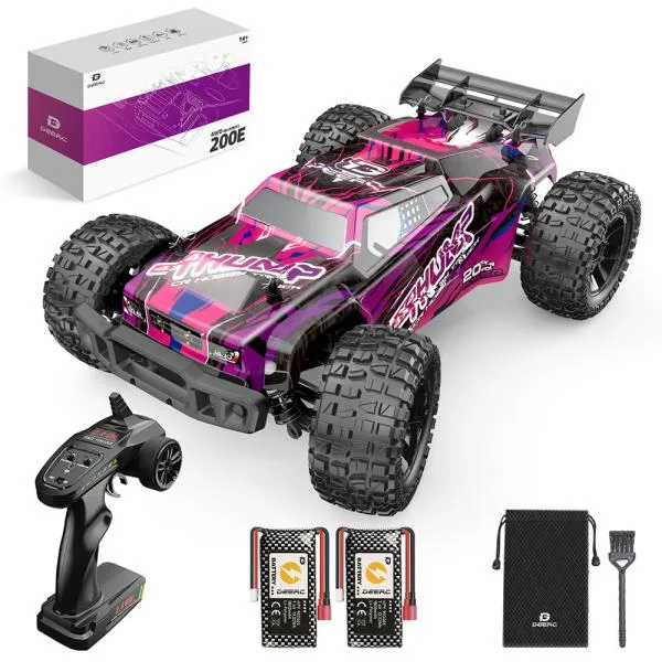 DEERC ラジコンカー 速い オフロード 高速 大人 子供 4WD 1/10 45km/h ブラシレスモーター 大型 四輪駆動 バッテリー2個付き 日本国内認証済み 200E