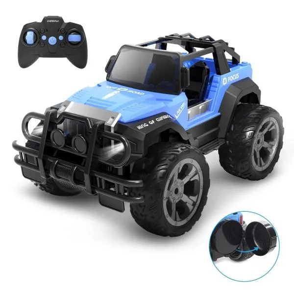 DEERC ラジコンカー 子供 操作簡単 ラジコン オフロード RCカー リモコンカー 子供用 室内 屋外 1/18 操作時間80分 2.4GHz 防振 プレゼント ギフト DE42