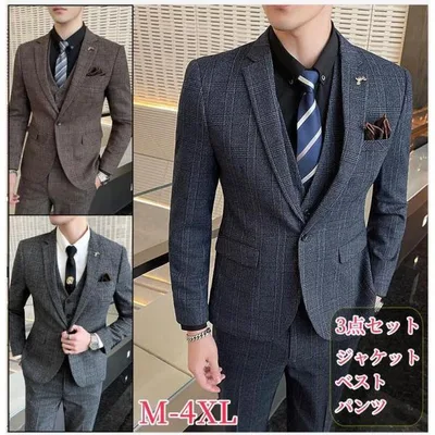 メンズ スーツ 結婚式 スーツ 3ピース スリーピース スリム ビジネス スーツ スーツ 結婚式 フォーマルスーツ 男性 スリム スーツ メンズ 上下セッ