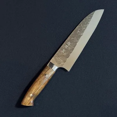 佐治作 三徳包丁 越前打刃物 伝統工芸士 180mm 粉末ハイス鋼 アイアンウッド柄