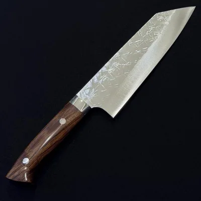 佐治作 三徳包丁 切付型 越前打刃物 伝統工芸士 170mm 粉末ハイス鋼 アイアンウッド柄