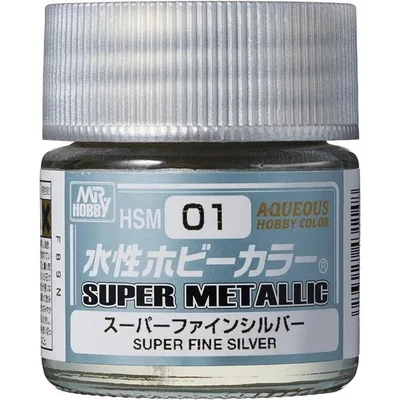 HSM01 水性ホビーカラー スーパーメタリック スーパーファインシルバー 10ml 新品塗料 GSIクレオス 水性ホビーカラー 模型用塗料