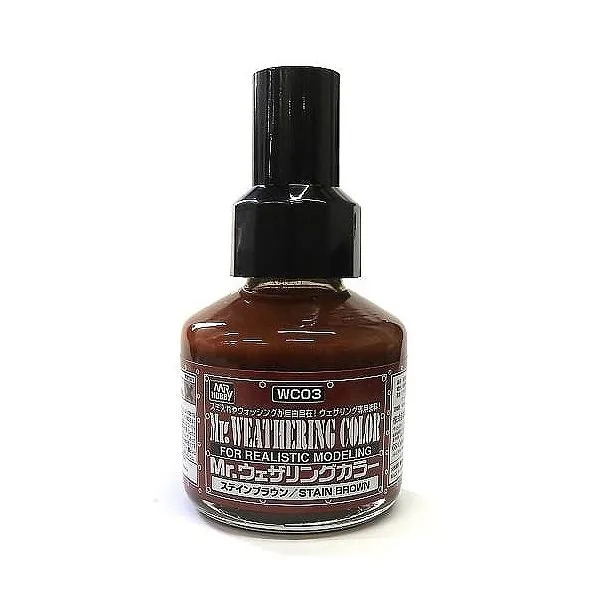 Mr.ウェザリングカラー ステインブラウン 40ml 模型用塗料 WC03 新品 GSIクレオス Mr.カラー プラモデル用塗料